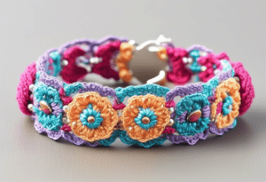 bracelete de crochê