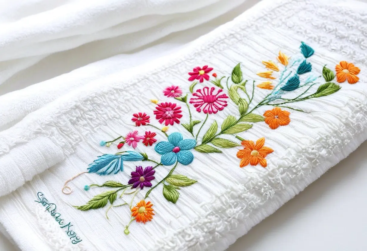 como fazer bordado em toalha