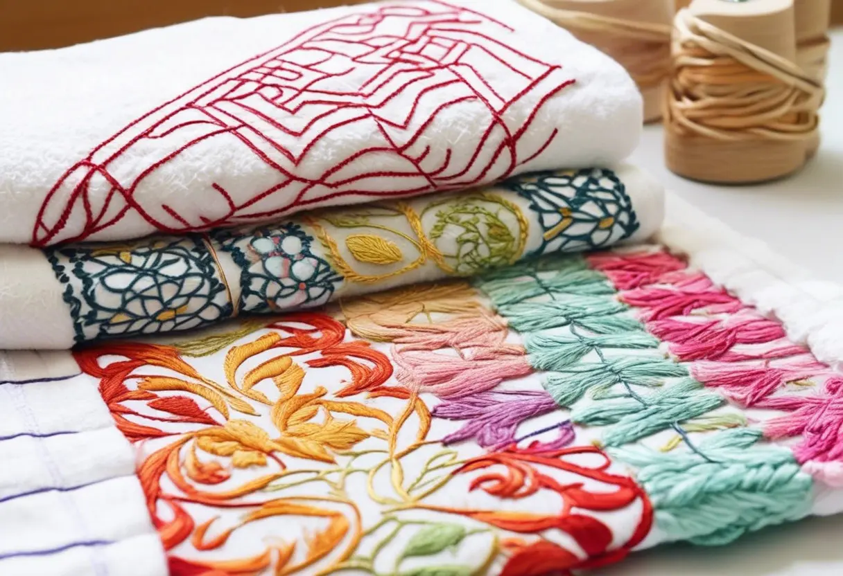 como fazer toalhas bordadas