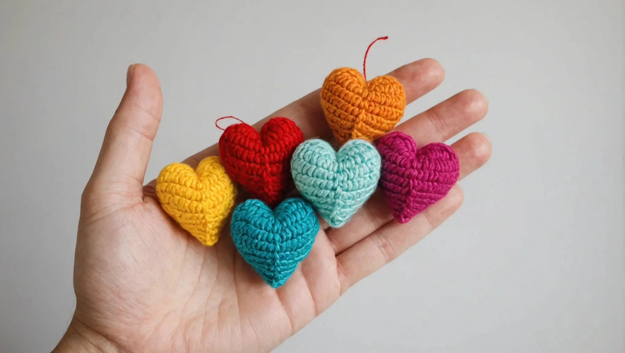 coração amigurumi