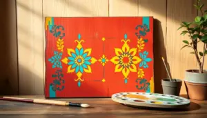 pintura em madeira com stencil