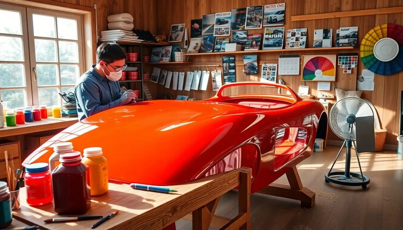pintura automotiva em madeira