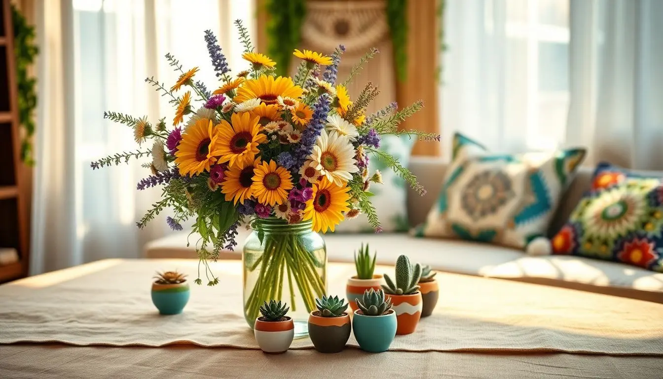 Arranjos florais boho