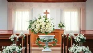 Arranjos florais para batizado