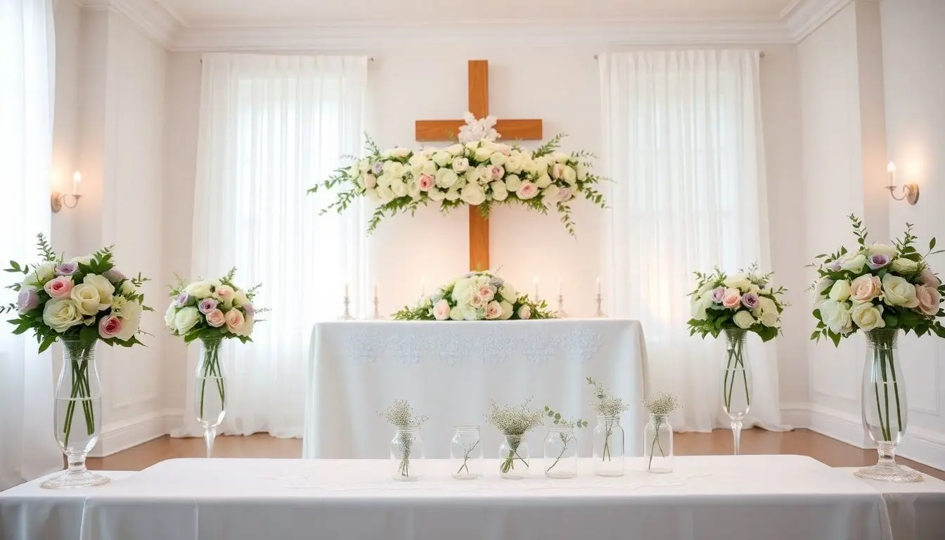 Arranjos florais para batizado