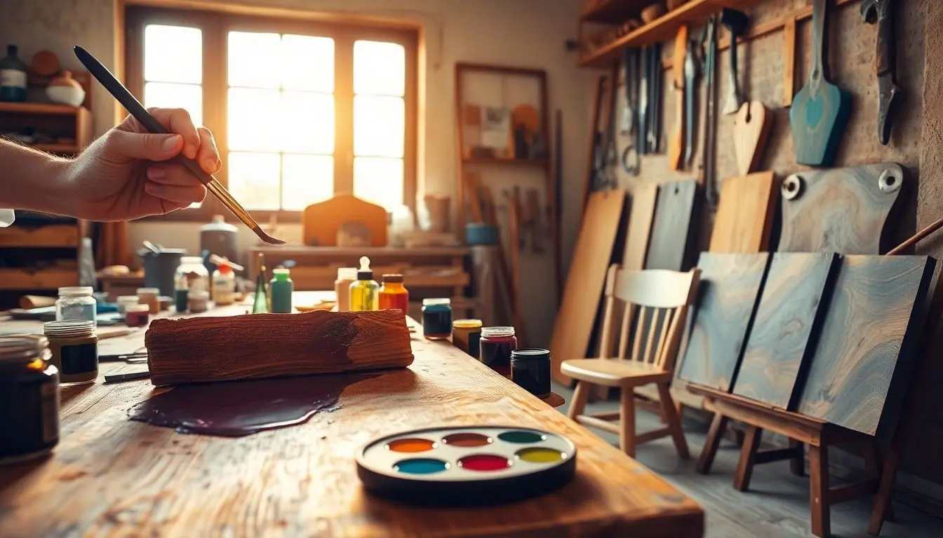 pintura em madeira com betume