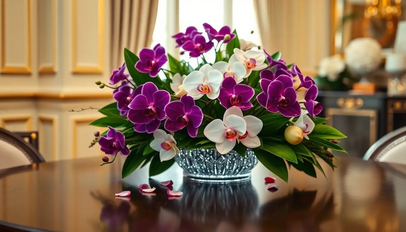 Arranjos florais com orquídeas