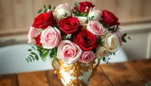 Arranjos florais com rosas