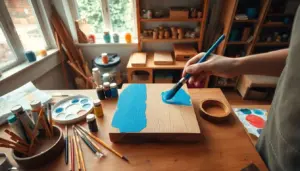 como fazer pintura em madeira