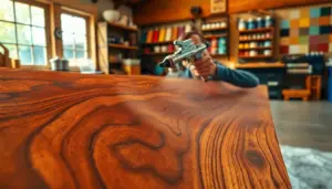 pintura em madeira com pistola